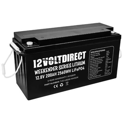 12 Volt Direct 200AH Weekender Series Lithium LiFePo4 Battery