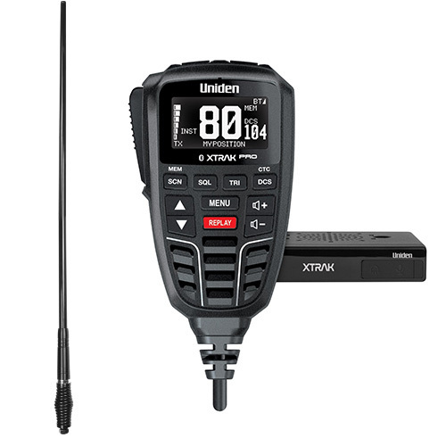 Uniden XTRAK 80 Pro 80CH UHF CB + AT890 6.6dBi 1000mm Antenna Combo